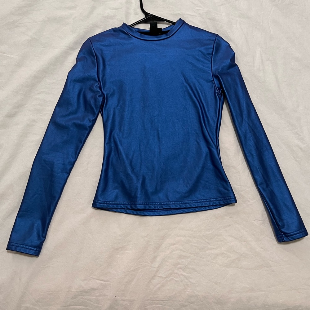 Blue metallic shirt